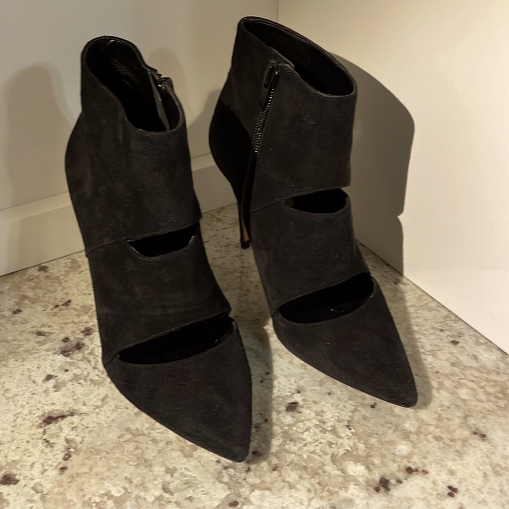 Dune London Black Suede Adrianne Heels. Size 36